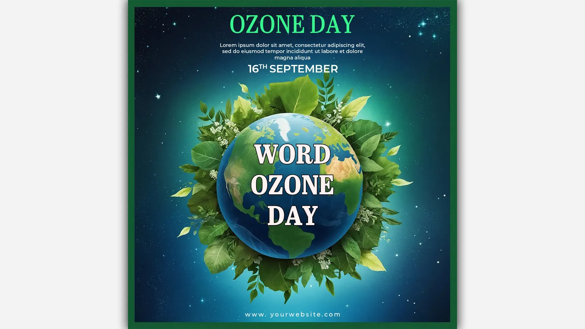 Nature-Focused Ozone Day Instagram Post Template with Green Earth Design